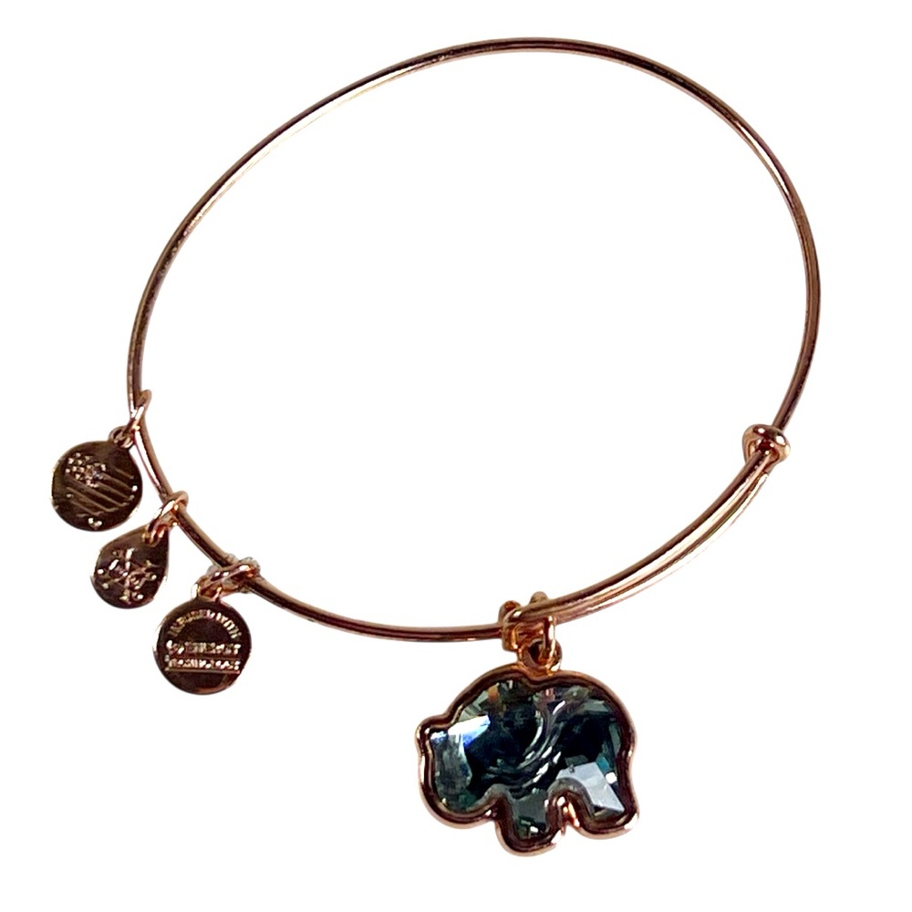 Alex and Ani Rose Gold Crystal Elephant Charm Bracelet Alabama Crimson Tide